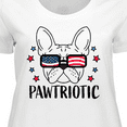 thumbnail image 4 of Inktastic Pawtriotic with French Bulldog  in American Flag Sunglasses Women's Plus Size T-Shirt, 4 of 5