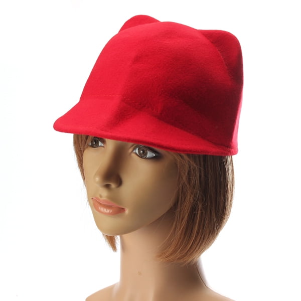 Bowler Cat Women Hat Ears Fashion Derby Cap Wool New Cute Devil