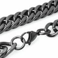 thumbnail image 6 of Mens Black Stainless Steel Curb Cuban Chain Necklace or Bracelet 6/8/10/12/15mm, 6 of 6