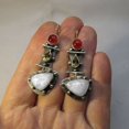 thumbnail image 2 of Xiao Hua Pendientes colgantes de estilo retro, nuevos y únicos, para mujer, estilo étnico bohemio vintage (blancos), 2 of 2