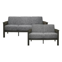 Lexicon Lewiston Textured Fabric 2-Piece Upholstered Sofa Set in Gray