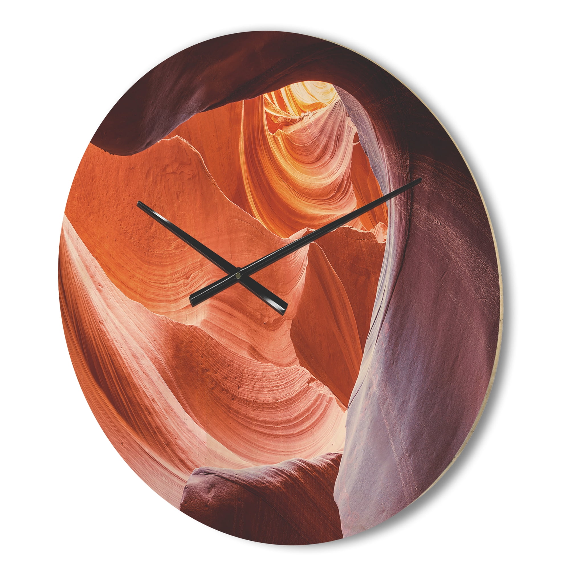 Designart 'Antelope Canyon Inside View Landscape' Modern Wood Wall Clock
