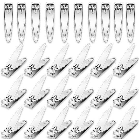 28 Pieces Fingernail Nail Clippers Bulk Thick Stainless Steel Toe Nail Clippers Nail Cutter Set for Men and Women