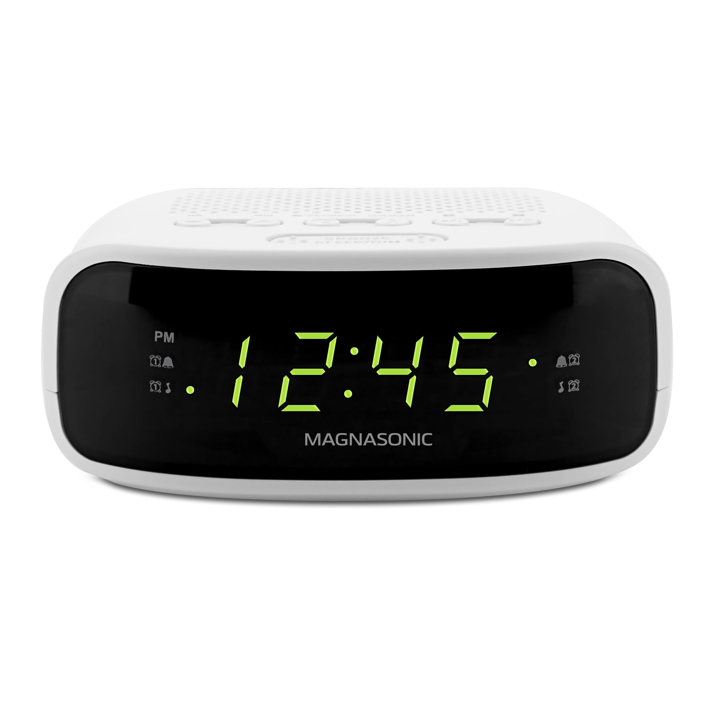 Magnasonic Digital AM/FM Clock Radio with Battery Backup, Dual Alarm, Sleep & Snooze Functions, Display Dimming Option (EAAC201)