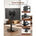 thumbnail image 4 of Steel Base Rolling TV Stand for 32-75 inch TVs up to 110 lbs, Leveling & Tilt & Swivel Mobile TV Stand with Hidden Wire Management, Height Adjustable Portable Tv Stand with Steel Shelf, Black, 4 of 18