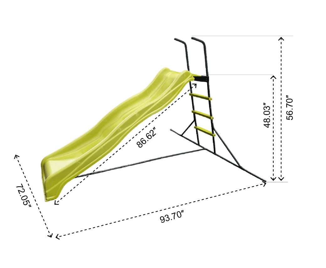 2.2M Freestanding Kids Plastic Slide, Indoor Outdoor Playground Equipment, Safe Freestanding Children Slide for Home Backyard, Green
