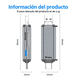 thumbnail image 2 of Adaptador lector  Bloosom de tarjetas de memoria USB-C USB SD Tf de color gris claro, 2 of 4
