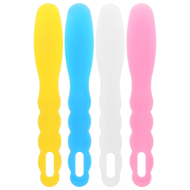 Juego de 4 espátulas de mezcla profesionales de plástico, resistentes al calor, para uso dental.
