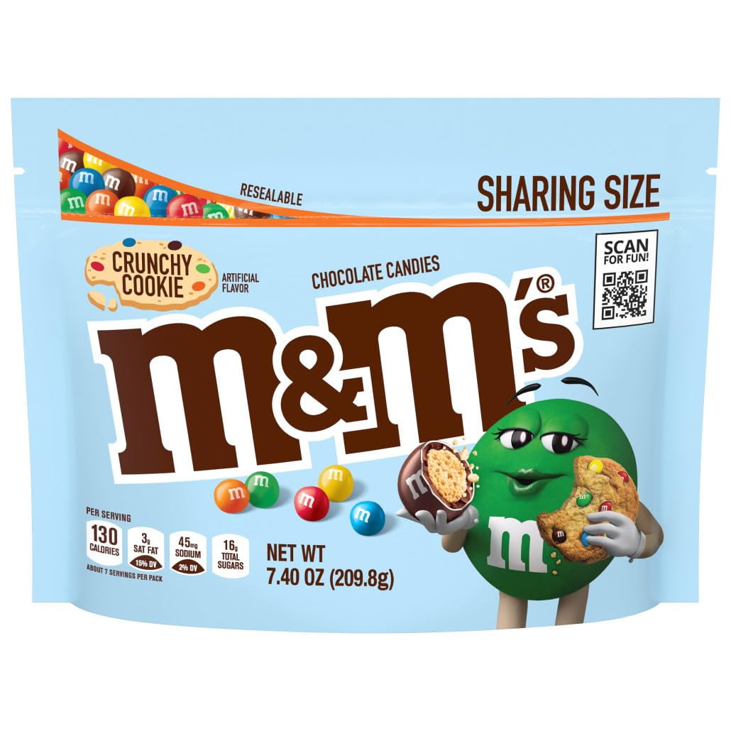 M&Ms Crunchy Cookie, Milk Chocolate Candy, Colorful Candy Shell
