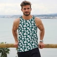 thumbnail image 6 of Gukieu Daisies Flowers Print Men's Quick Dry Fitness Vest, Round Neck Sleeveless Fitness Bodybuilding Top-X-Large, 6 of 7