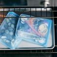 thumbnail image 2 of Silicone Reusable Storage Bag, Half Gallon Bag, Reusable Freezer Bags, Microwave, Dishwasher, Oven Safe, Sous Vide, Premium Lunch Container, Eco Friendly, Food Storage Bags, 64 oz, Aqua, 2 of 9