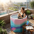 thumbnail image 3 of SHIBAILI 27.5" Portable Foldable Adult Bathtub,Family Tub for Shower Stall, Hot/Ice Bath Soaking(Blue Purple), 3 of 12