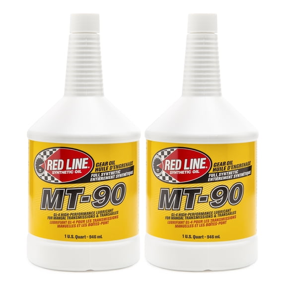 Red Line 50304 MT-90 75W-90 GL-4 Manual Transmission and Transaxle Lubricant (MTL)- 1 Quart (2 Pack)