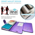 thumbnail image 3 of CoverON For Samsung Galaxy A53 5G Wallet Case, RFID Blocking Vegan Leather 6x Card Slot Holder Cover Flip Folio Phone Pouch, Purple, 3 of 5
