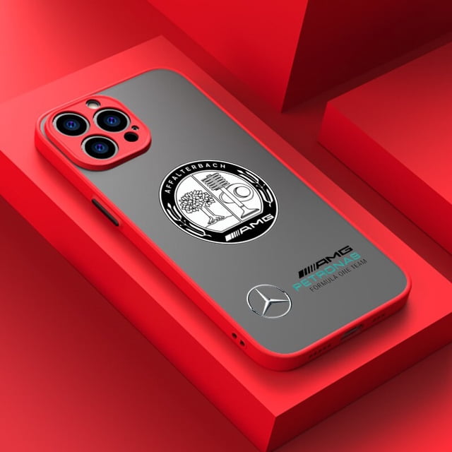 Funda de teléfono con logotipo amg-dark para Apple iPhone 14 13 12 11 XS Mini Pro Max 8 7 6S 6 XR X Plus, cubierta translúcida esmerilada