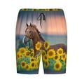 thumbnail image 4 of Naloa Horse Sunflowers Men's Short Pajama Pants, Lounge Comfort Shorts with Elasticized Waistband and Side Pockets - Small, 4 of 9