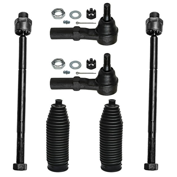 Detroit Axle - Front Tie Rods for 2002 2003 2004 2005 Dodge Ram 1500, 4 Inner and Outer Tie Rods, 2 Boots, Replacement