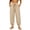 White, variant on Maean Women Cotton Linen Pant Elastic High Waisted Wide Leg Palazzo Casual Lounge Trousers with Pockets
