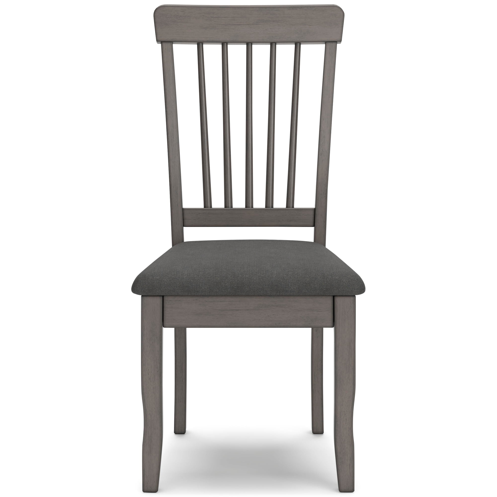 Signature Design by Ashley Shullden Upholstered Dining Side Chair Set (2), Gray, Modern Wood Chairs with Cushioned Seats and Spindle Back