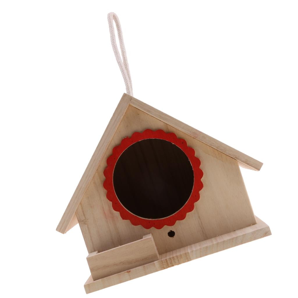 Rustic Wooden Bird Cage Birdhouse for Parrot Budgie Cockatiel House Hatching Breeding Cave also Gerbil Mice