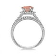 thumbnail image 3 of Huge 2 Carat Round Halo Morganite And Diamond Moissanite Engagement Ring For Women In 14K White Gold Morganite And Diamond Engagement Ring, 3 of 3