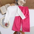thumbnail image 3 of TIREOW Girls Outfits Fashion Round Neck Long Sleeve Cropped Pullover Top and Cargo Pants Casual Streetwear 2 Piece Set, 3 of 5