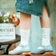 thumbnail image 5 of Dinheiro Calcetines de encaje para mujer, calcetines tobilleros plisados de malla transparente, calcetines de encaje, 5 of 5