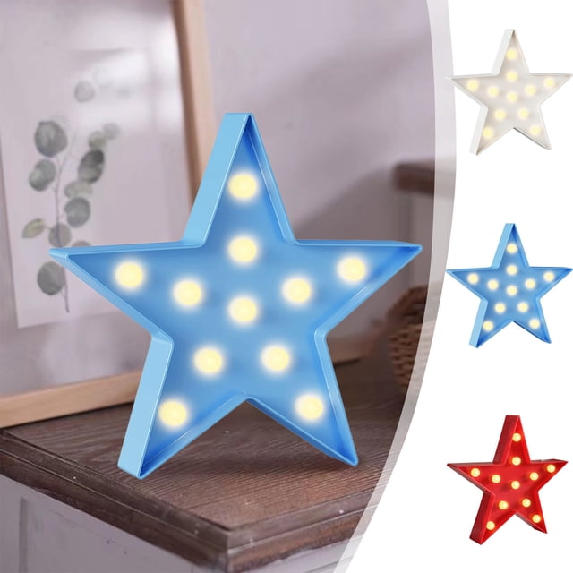 Luces de Utilería con Forma de Pentagrama para El Día de La Independencia | Lámparas Decorativas para Bodas y Fiestas | Pvc Azul | 27 X 26 X 4,5 Cm | 135 G