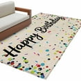 thumbnail image 2 of Area Rug for Living Room, Beige Birthday Non-Slip Indoor Large Carpet for Bedroom/Dining Room, Colorful Confetti Ribbons Polka Dots Classroom Washable Low-Profile Floor Mat Runner Rugs - 2.7 x 5 Ft, 2 of 7