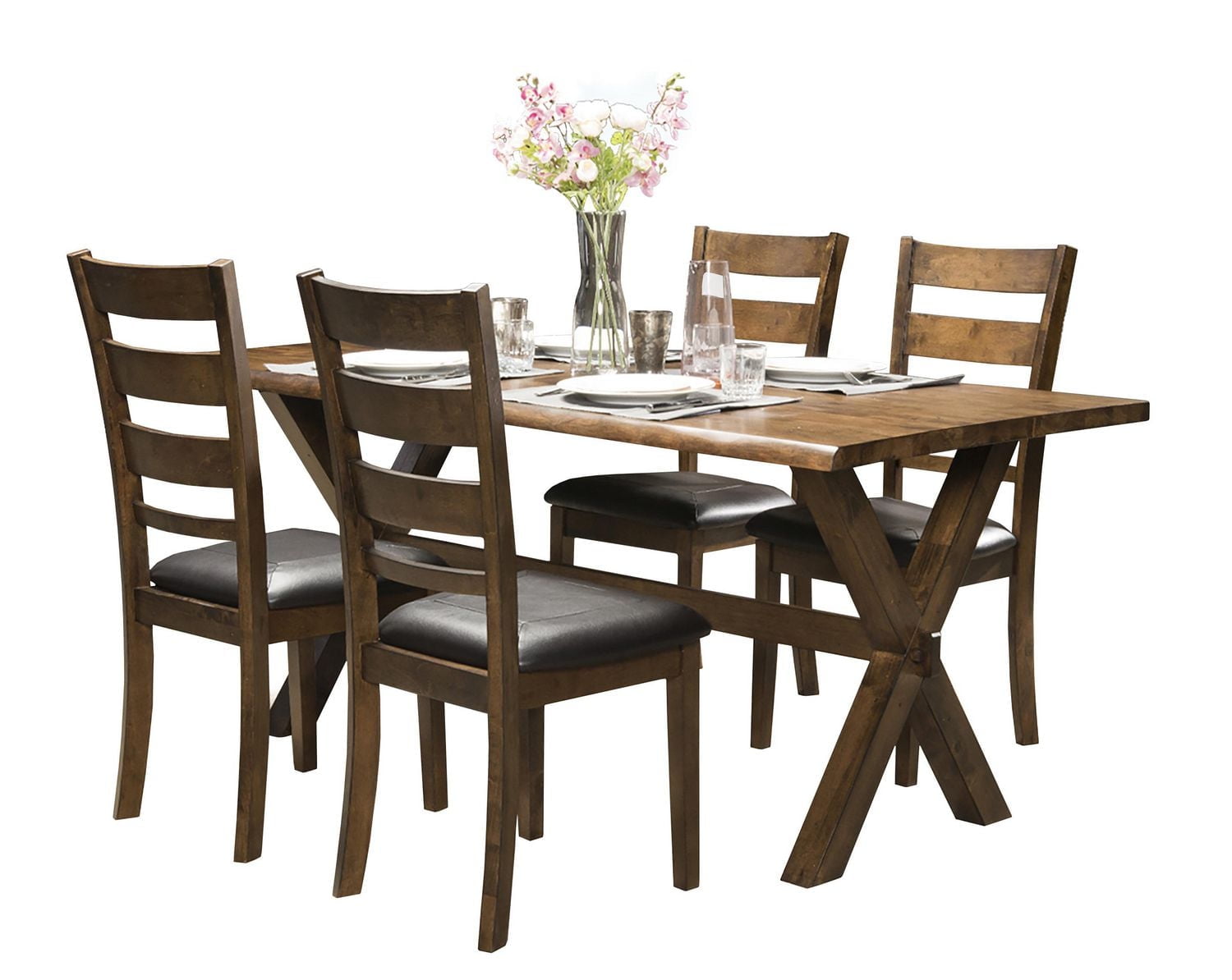 Topline Home Furnishings Chaises d'appoint en bois rustiques