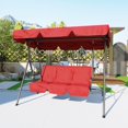thumbnail image 1 of Columpio para patio exterior de 3 asientos con dosel ajustable, hamaca colgante con estructura resistente y tela transpirable, capacidad de 600 lbs, ideal para jardín, 1 of 6