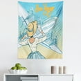 thumbnail image 1 of Retro Tapestry, Vintage Retro Lady Escorts Aircraft Pop Art Style Travel Comic, Fabric Wall Hanging Decor for Bedroom Living Room Dorm, 5 Sizes, Pale Blue Yellow, by Ambesonne, 1 of 1