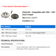thumbnail image 2 of Clutch Kit - Compatible with 1984 - 1987 Isuzu Trooper 1985 1986, 2 of 2