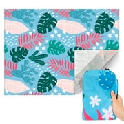 Picnic Blabket Mat Sand Proof Mat with Corner Pockets Bag, Beach Party, Travel, Camping and Outdoor Music Festival, Watercolor Painting