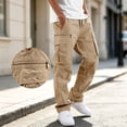 thumbnail image 2 of Zynoxe Cargo Pants for Men with Multi Pocket Comfy Elastic Waist Drawstring Trousers Fashionable Solid Color Hiking Pants Versatile Outdoor Tapered Jogger Pants, 2 of 9