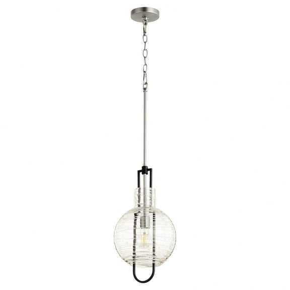 89-10-6965-Quorum Lighting-9.5 Inch 1 Light Pendant-Noir/Satin Nickel Finish    -Traditional Installation