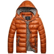 KAMAMEN Men Padded Bubble Hooded Snow Coats Winter Puffer Quilted Jacket Outerwear Tops