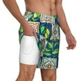 thumbnail image 3 of Balery Lemon and Leaves Mens Swim Trunks Swim Shorts for Men Quick Dry Inseam Beach Shorts with Compression Liner Pocket-3X-Large, 3 of 9