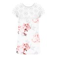 thumbnail image 5 of up to 60% off Gifts Usmixi Shirts for Women Sexy Lace Patchwork Hollow out Loose Fit Pleated Hem Tee Tops Summer Trendy Floral Short Sleeve Round Neck Ladies Blouses White XXL, 5 of 5