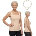 thumbnail image 2 of longantii Built in Comfort Bra Tanktop for Women – Wireless Support, Seamless Smoothing Cami, Soft Stretch Breathable Fabric Beige 2XL, 2 of 9