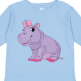 thumbnail image 4 of Inktastic Cute Purple Hippo Girls Long Sleeve Toddler T-Shirt, 4 of 5