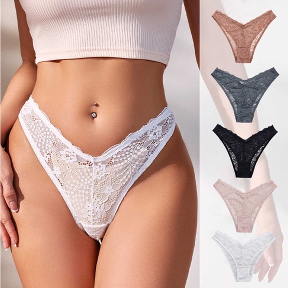Bovxnpu Women's Plus Size Panties, Women's Breathable Lace Brief Underwear, Women's Lace Abdomen Mid-Waisted Waist And Hip Lift Comfortable Breathable Underwear Briefs Underwear