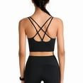 thumbnail image 4 of SWSMCLT Women's Sexy Crop Top Crop Top Cami Backless Scoop Neck Cropped Top Workout Padded Soft Criss Cross Summer Black 8, 4 of 4