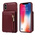 thumbnail image 6 of Nalacover RFID Blocking Wallet Case for iPhone X/XS, Shockproof PU Leather Magnetic Button Zipper Purse Card Slots & Kickstand Crossbody Phone Case with Shoulder & Wrist Strap,Winered, 6 of 12