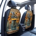 thumbnail image 3 of Naloa Charming Daisy Bouquet Art 2Pcs Anti-Kick Back Seat Cover Kick Mat, Car Seat Protector with 3 Storage Pockets, 3 of 8
