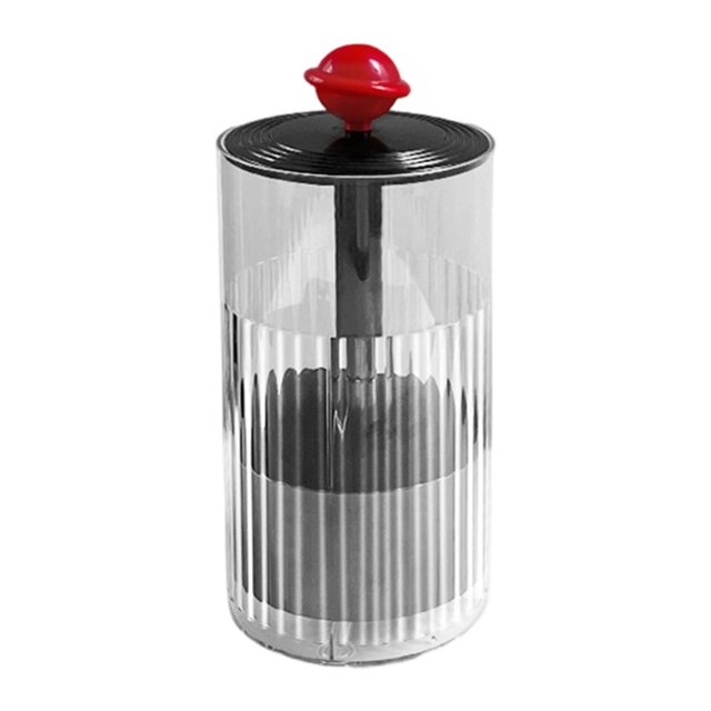 Organizador de maquillaje transparente multiusos con elevación automática para brochas de maquillaje Rojo y negro