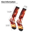 thumbnail image 2 of Naloa Red Leaf Flame Fox Thigh High Socks Extra Long Stretchy Sock Women Over Knee High Opaque Stocking Daily Wear, 2 of 6