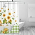 thumbnail image 6 of HVEST Spring Floral Gnome Shower Curtain, Sunflower and Green Gnome in the Bathtub Bathroom Curtain Modern Polyester Fabric Decor Curtain with Hooks, 60X72 inch, 6 of 8