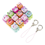 Clickeez Series 3 12-Pack, 12 Collectible Character Keyboard Keys Click and Clack, Create 2 Keychains, Ages 6+
