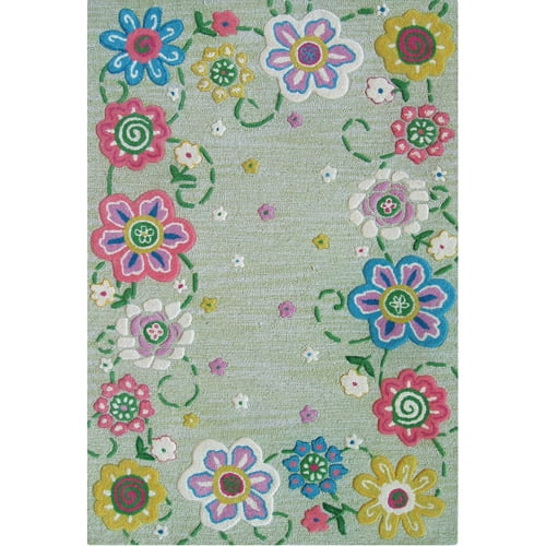 Wildon Home Wildon Home Kids Secret Garden Lt. Green/Pink/Blue Area Rug